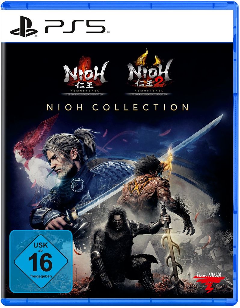 The image shows the cover art for the Nioh Collection PS5 game, featuring characters from the games.