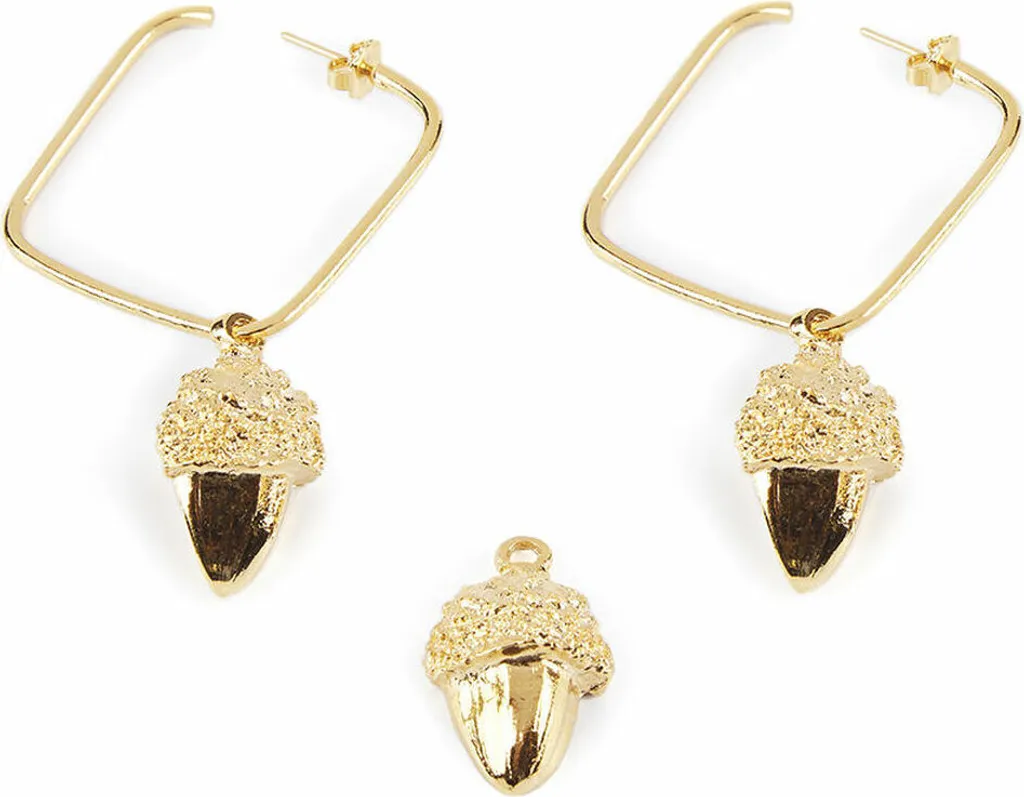 Acquista Orecchini Shabama Ottone Ghianda 3 cm | Prezzo e Qualità