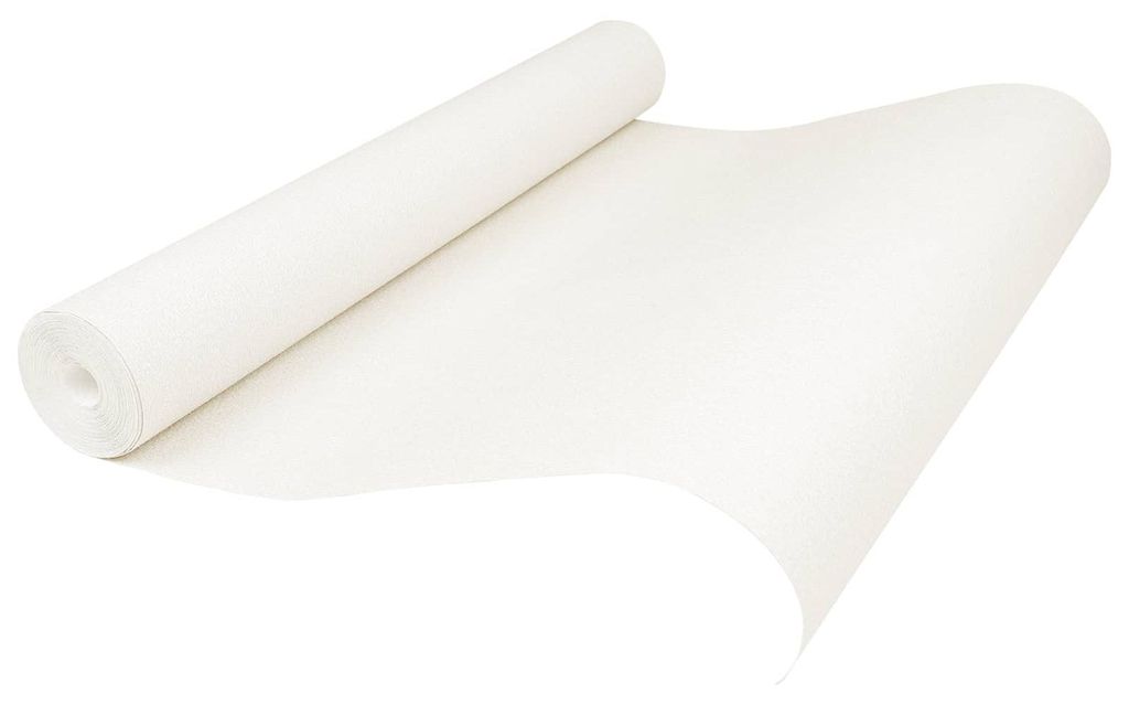 vidaXL 3D Solid Tapete Gestreift Cremeweiß 10 x 0,53 m Vliesstoff
