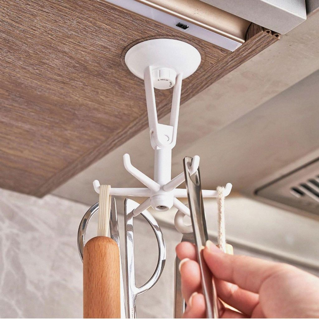 Haken für Küchenutensilien – Handtuchhalter drehbar 360 Grad | Multifunktionaler Wand-Organizer ohne Bohren für Schrank, Bad und Dusche