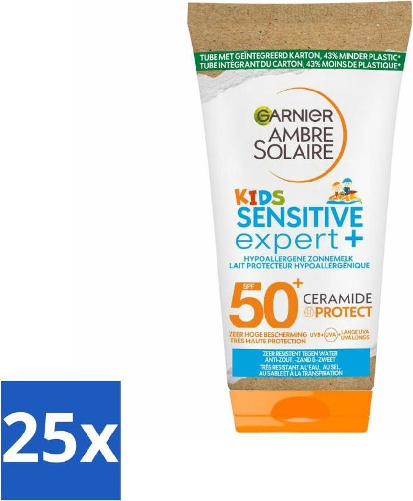 Garnier - Ambre Solaire - Sonnenschutzmittel - Kinder - LSF 50+ - Reisegröße - 50 ml - Vorteilspack - 25 Stücke