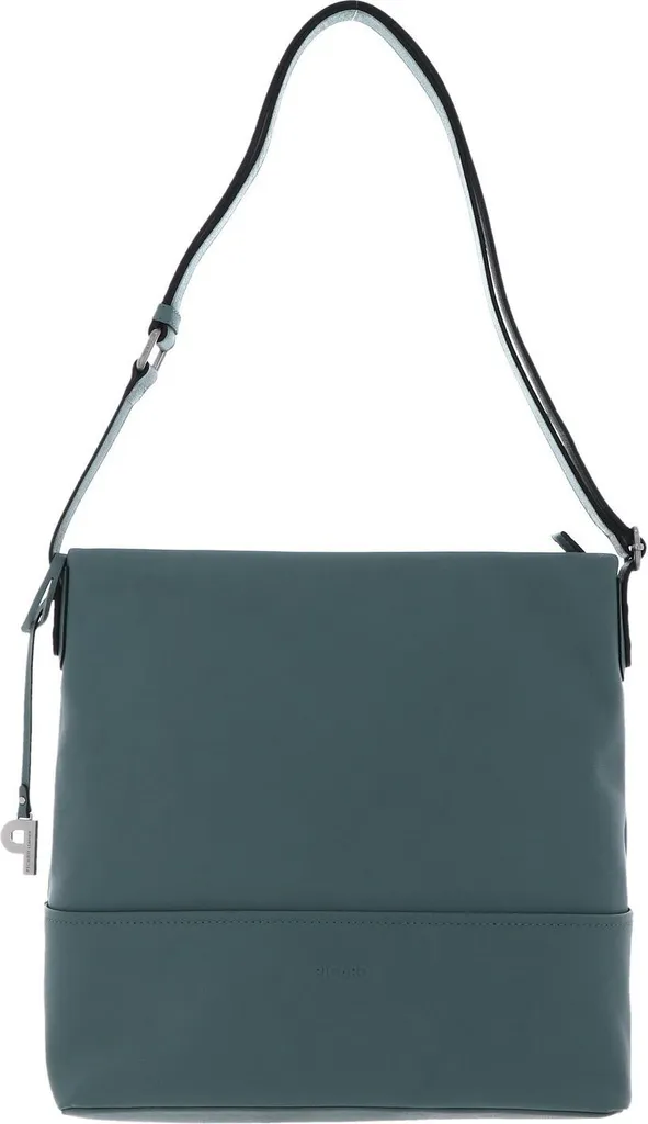 Sac à épaule vert en cuir et toile écoresponsable style besace