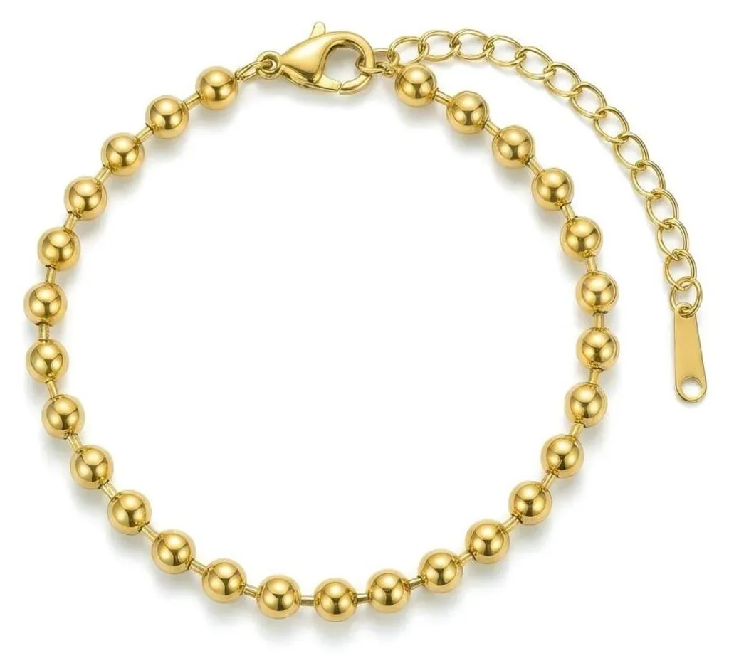 Gourmette à billes dorées en plaqué or, bijou de luxe Velarise Gold