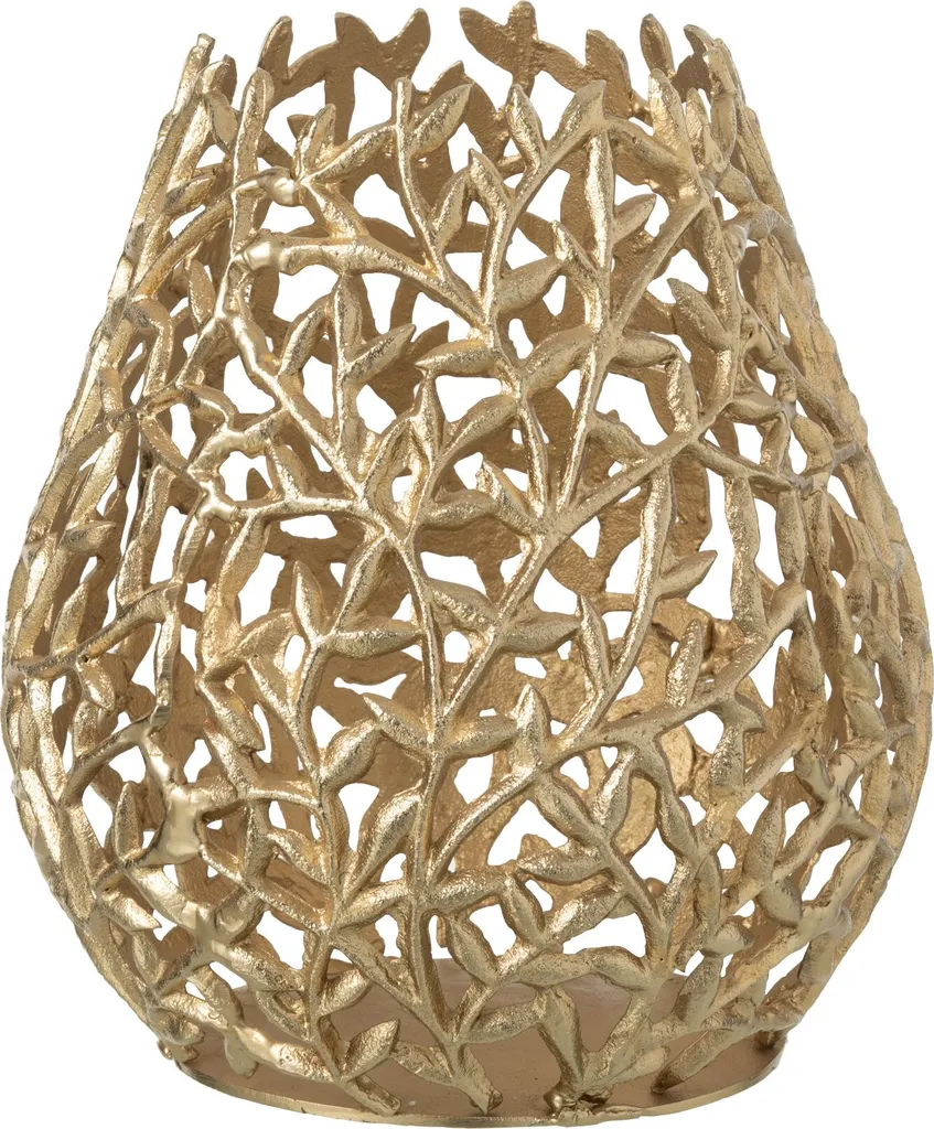 J-Line Vase Leaf Aluminium Doré - Vase Design Feuille de 45 cm de Haut
