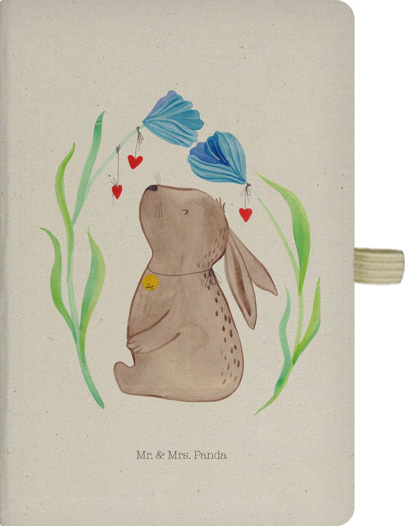 Mr. & Mrs. Panda Journal Hase Blume - Transparent - Geschenk, Ostern, Geburtstag, notizbuch, Kladde, Adressbuch, Skizzenbuch, Kindergeburtstag, Kan...
