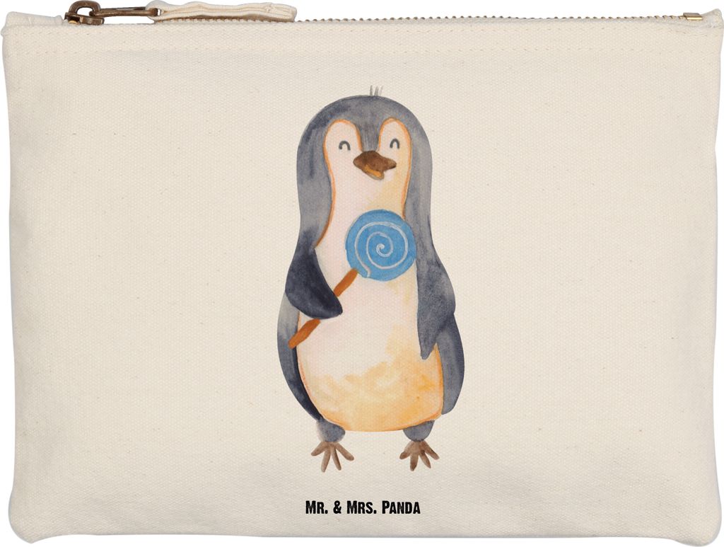 Mr. & Mrs. Panda Etui Pinguin Lolli Größe M - Weiß - Geschenk, aufbewahrungstasche, Heißhunger, Mäppchen, Kulturtasche, Naschen, Süßigkeiten...