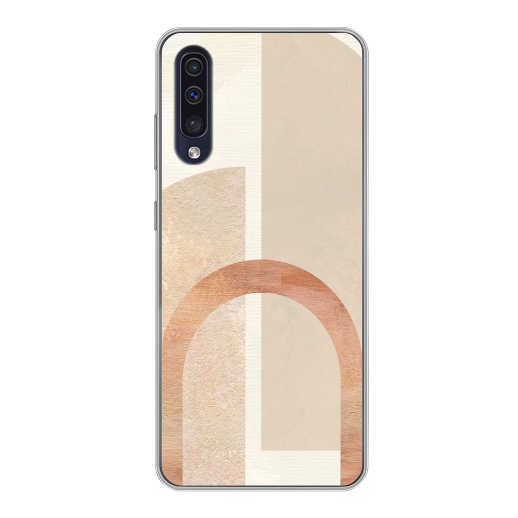 MuchoWow Handyhülle Schutzhülle Hülle für Samsung Galaxy A30s Marmor - Muster - Rosa Silikon Softcase Handy Hülle - Karteninhaber