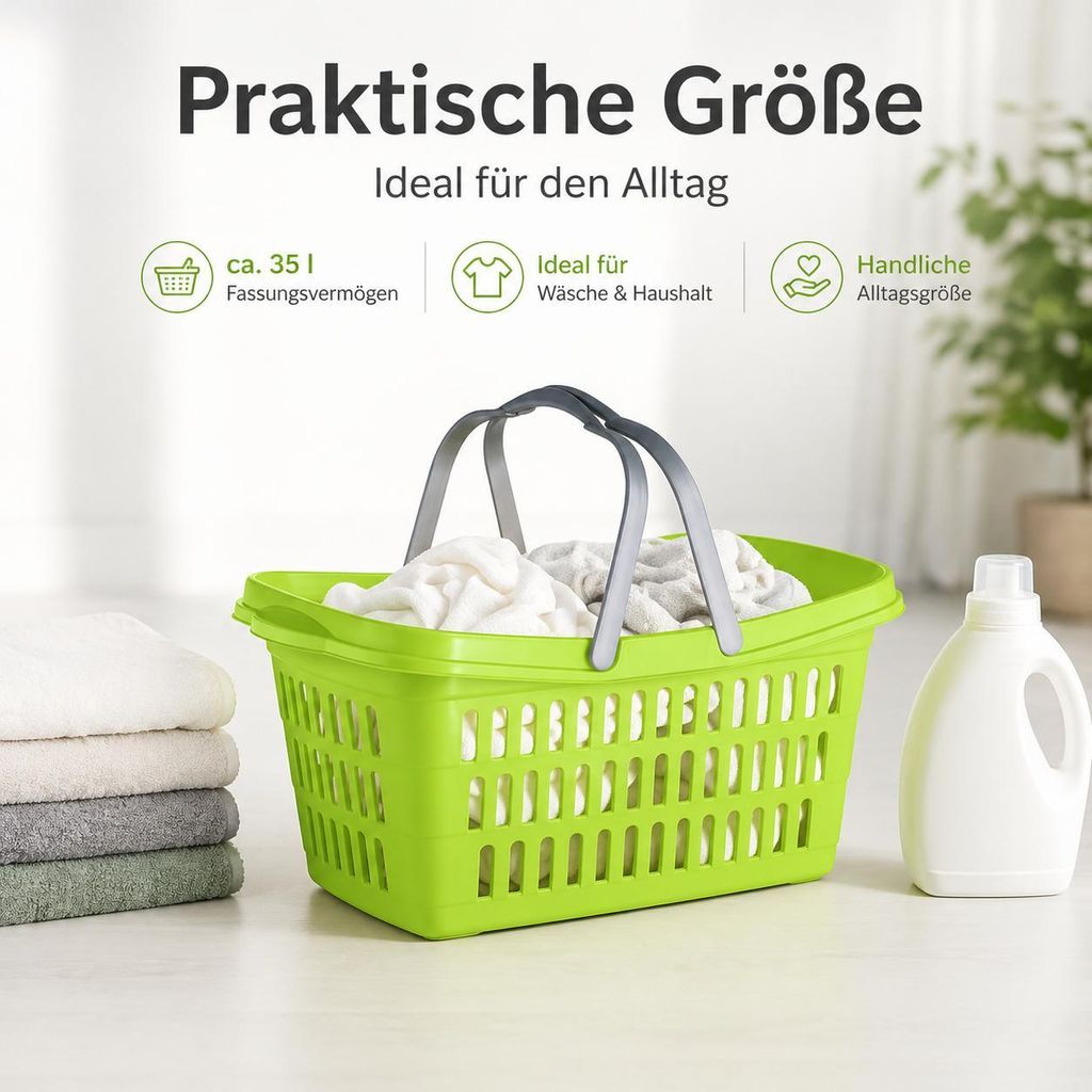 Farbenfroher Wäschekorb aus Kunststoff 60 cm – Robust und