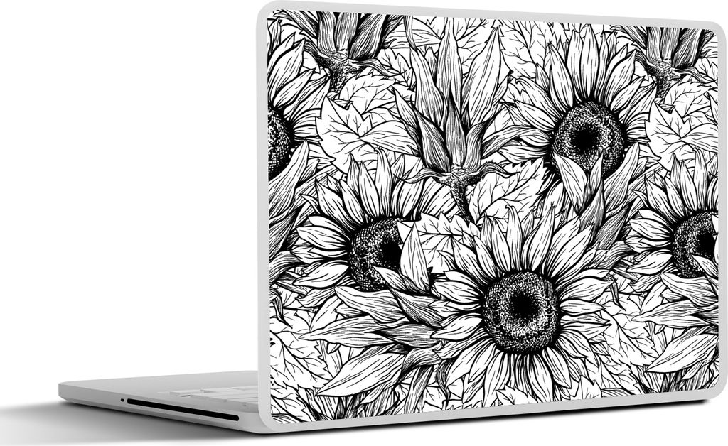 MuchoWow Laptop Aufkleber Sticker Cover Blumen - Sonnenblume - Muster 40x30 cm - Laptop Dekoration - Selbstklebend
