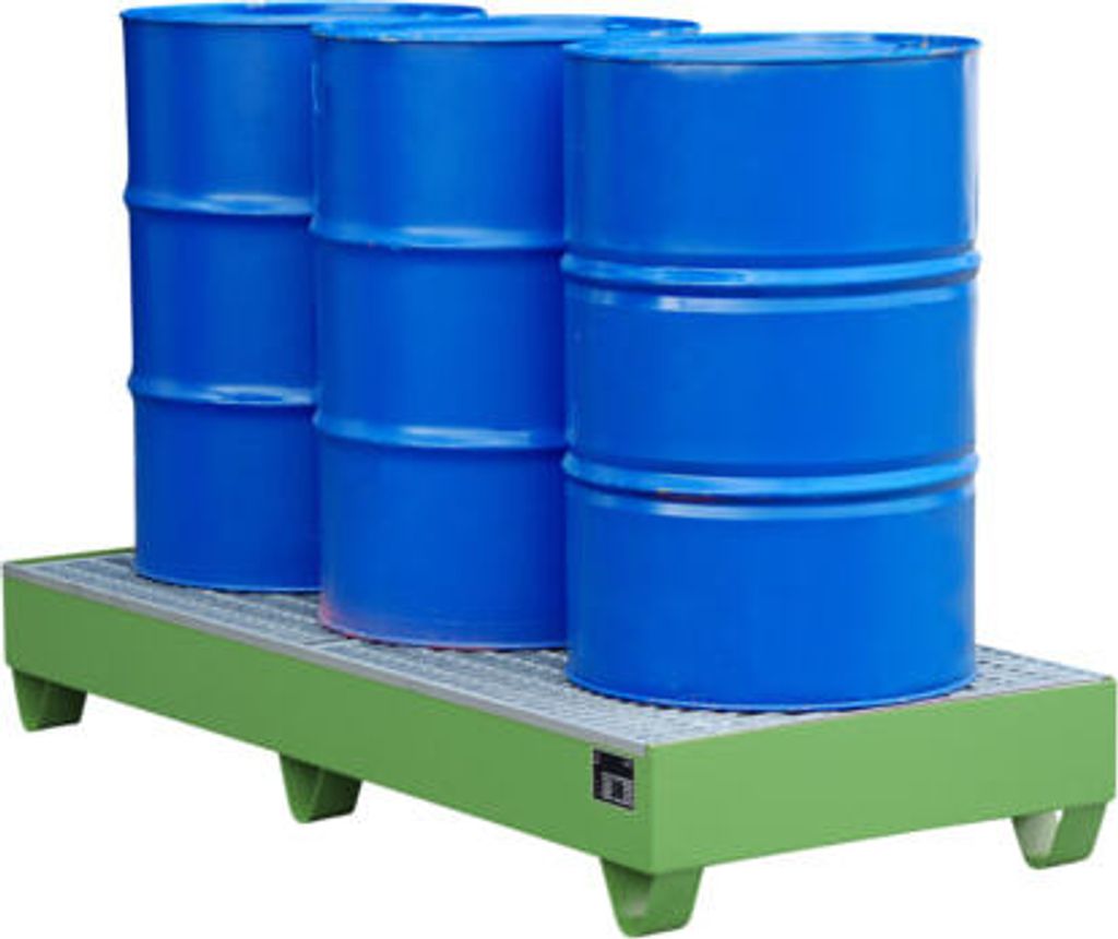 Bauer Auffangwanne 2050, lackiert, Resedagrün mit Gitterrost