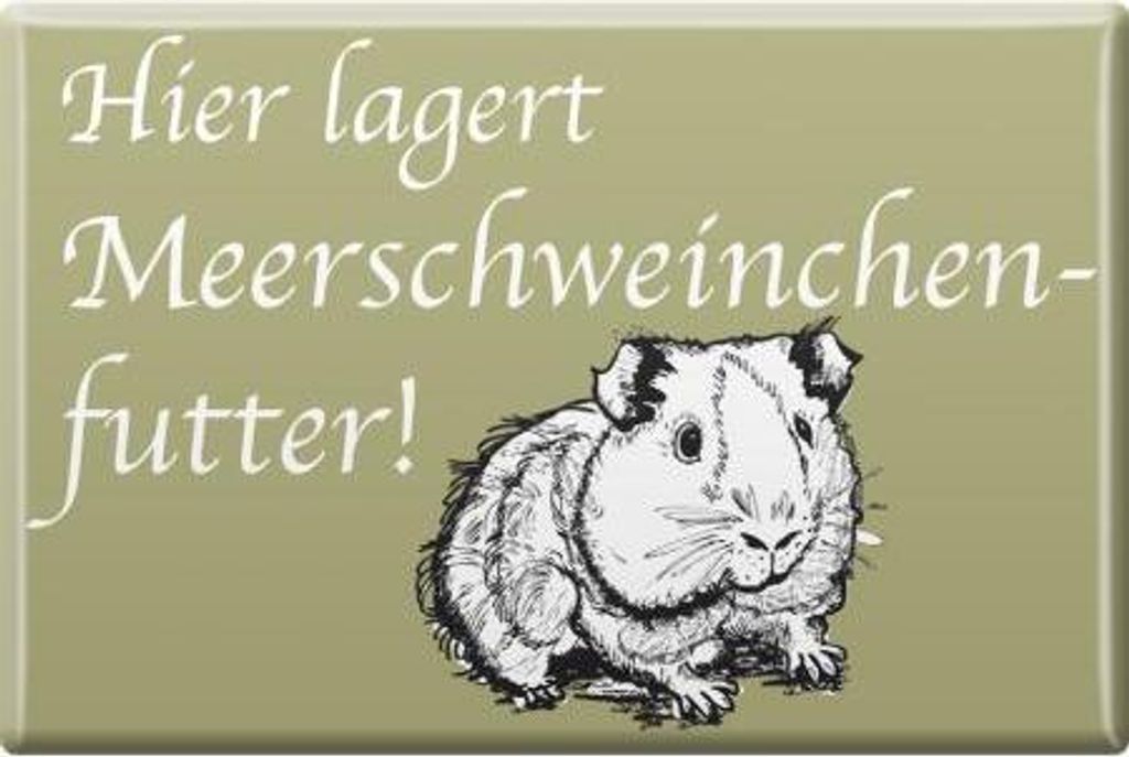 TIERMAGNET - Meerschweinchen - Hier lagert ... - Gr. ca. 8 x 5,5 cm - 38845 - Küchenmagnet