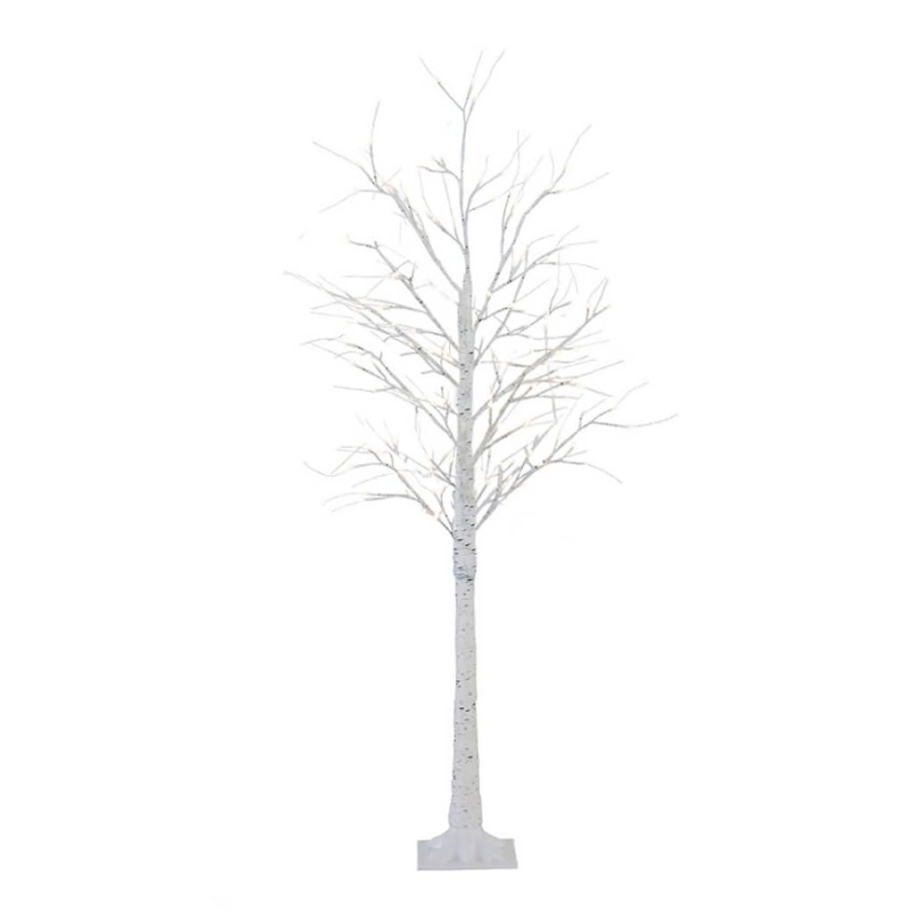 Baum weiß Lichterbaum Birkenoptik 96 LED warm weiß 160 cm Trafo für Innen  Schaufensterdeko Flurdeko