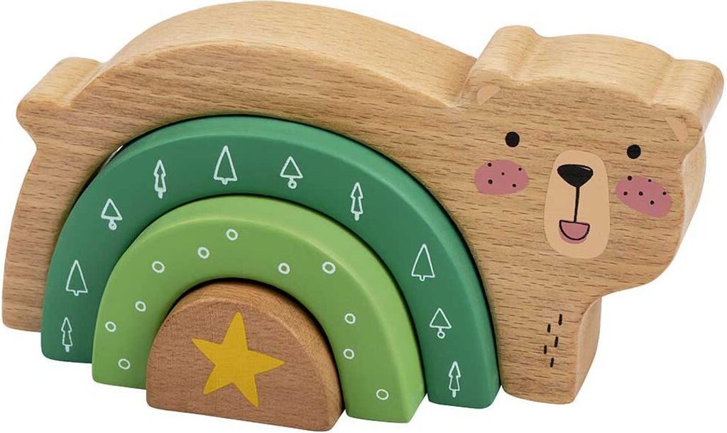 Moses Stapelbarer Weihnachtsbär Aus Holz 6 Einheiten Golden Golden One Size