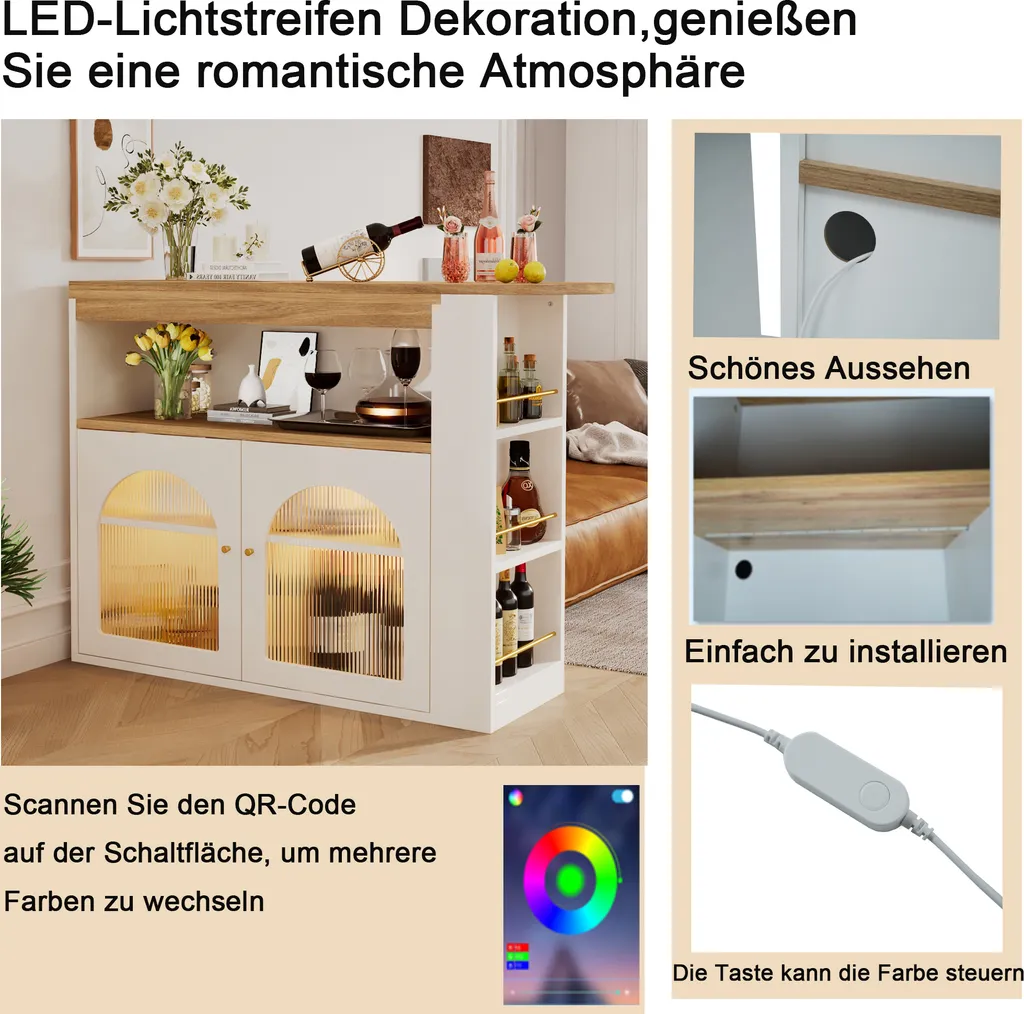 Gain de Place : Table Haute Extensible avec LED et Rangement Intégré