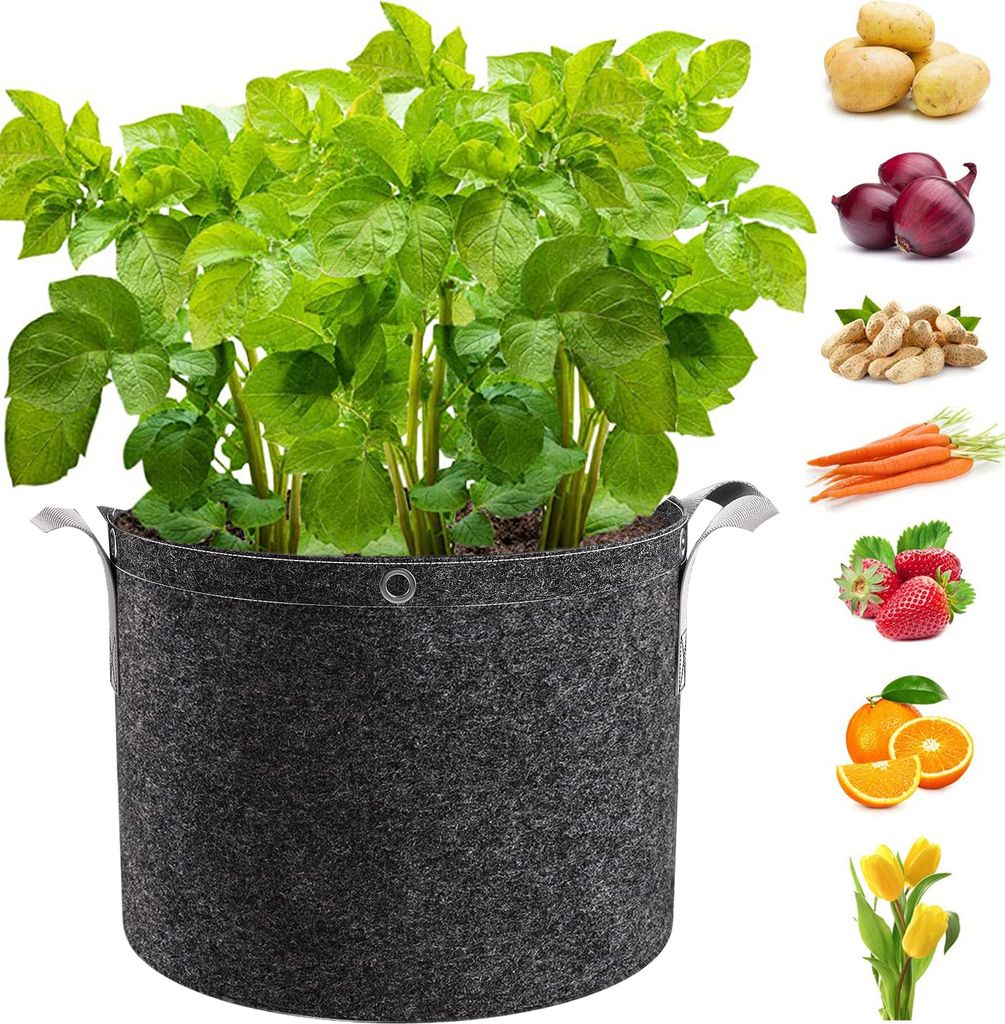 3 Gallonen Pflanztasche mit Griffen,Pflanze Wachsende Tasche Kartoffelsack Pflanzbeutel für Gemüse, Blumen, Früchte