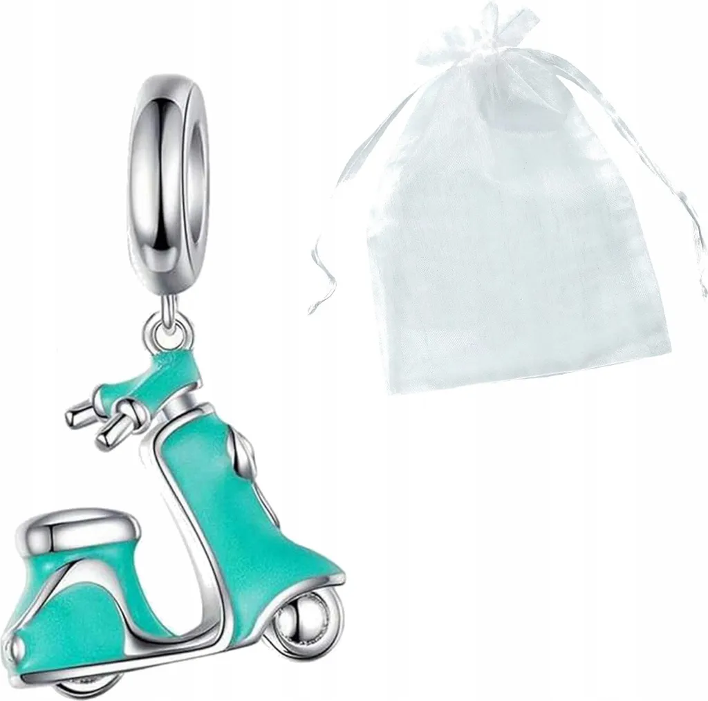 Ciondolo Moto Scooter Vespa Turchese - Charm Glamour per Bracciale