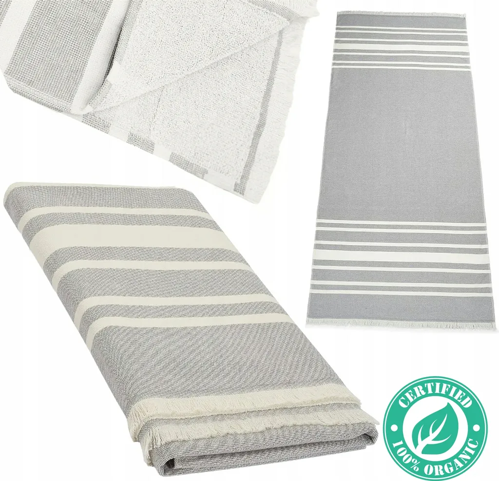 Asciugamano Hammam Uomo Grigio Naturale 180x80cm per Sauna