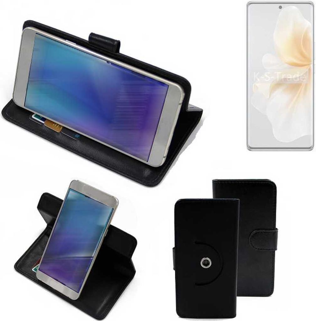 K-S-Trade Case Schutzhülle Handyhülle kompatibel mit Vivo V40 Lite 5G Flipcase Smartphone Cover Handy Schutz Tasche Klapphülle Walletcase schwarz