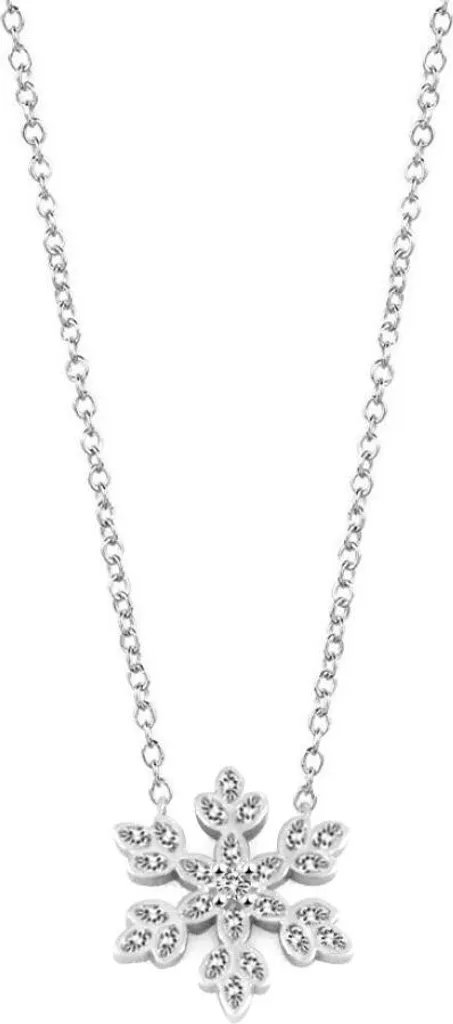 Collier Flocon de neige argenté brillant AGS1334 / 47 motif ludique