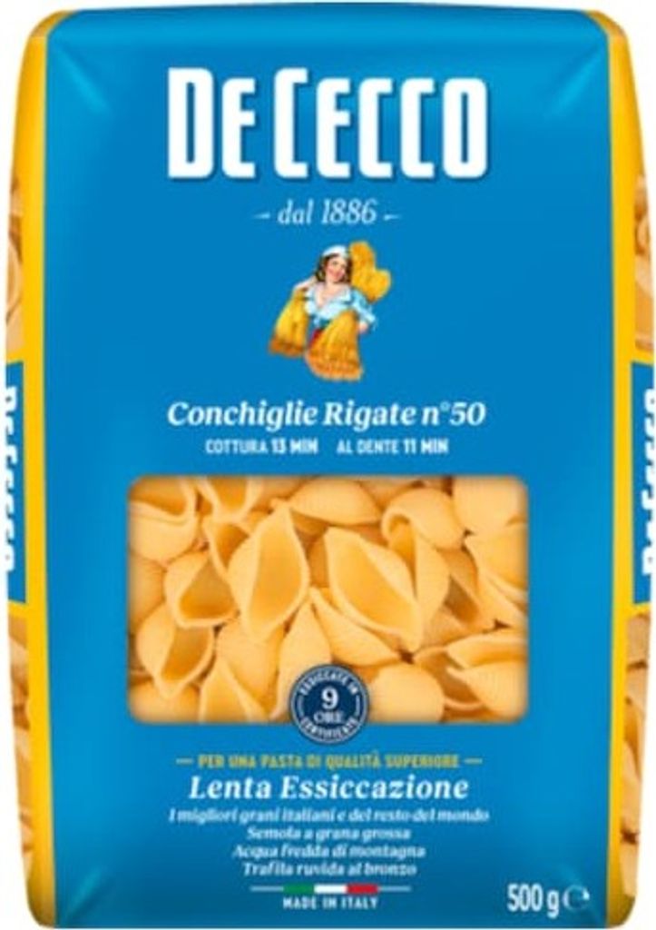 De Cecco Conchiglie Rigate Nr. 50 Nudeln 500g Produktbild 