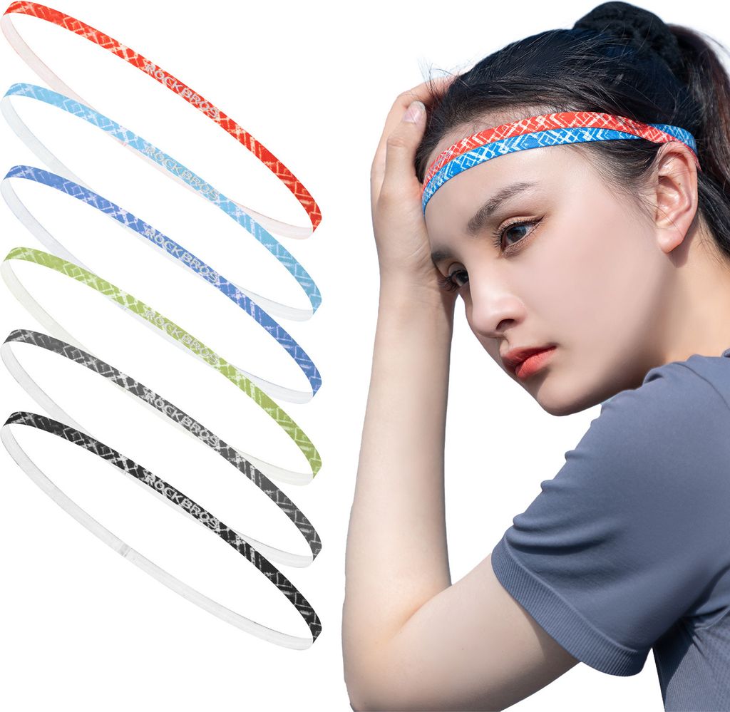 ROCKBROS 6 Stück Sport Stirnband Elastische Haarband Schweißbänder Damen/Herren