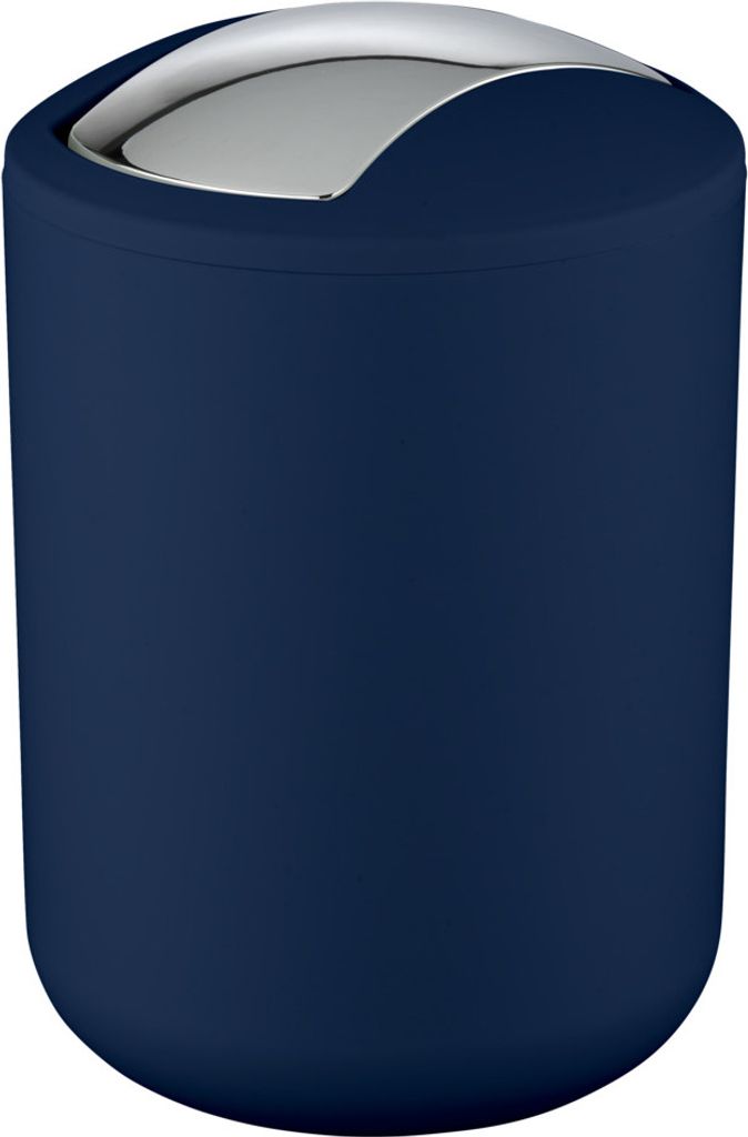 WENKO Kosmetik Eimer Brasil dunkel blau 2 L Schwingdeckel Müll Abfall Bad Küchen