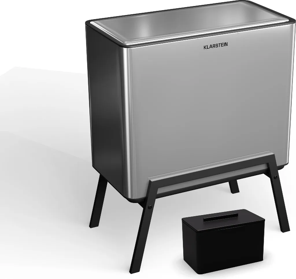 Poubelle Inox 40L avec Bac à Compost et Filtre Charbon Actif Klarstein