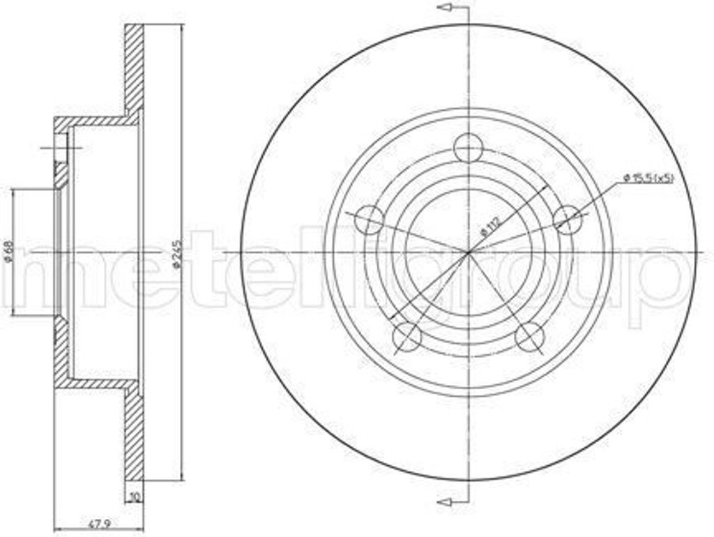 2x METELLI Bremsscheibe 23-0531C für VW PASSAT Variant (3B6) PASSAT (3B3) 48 0mm
