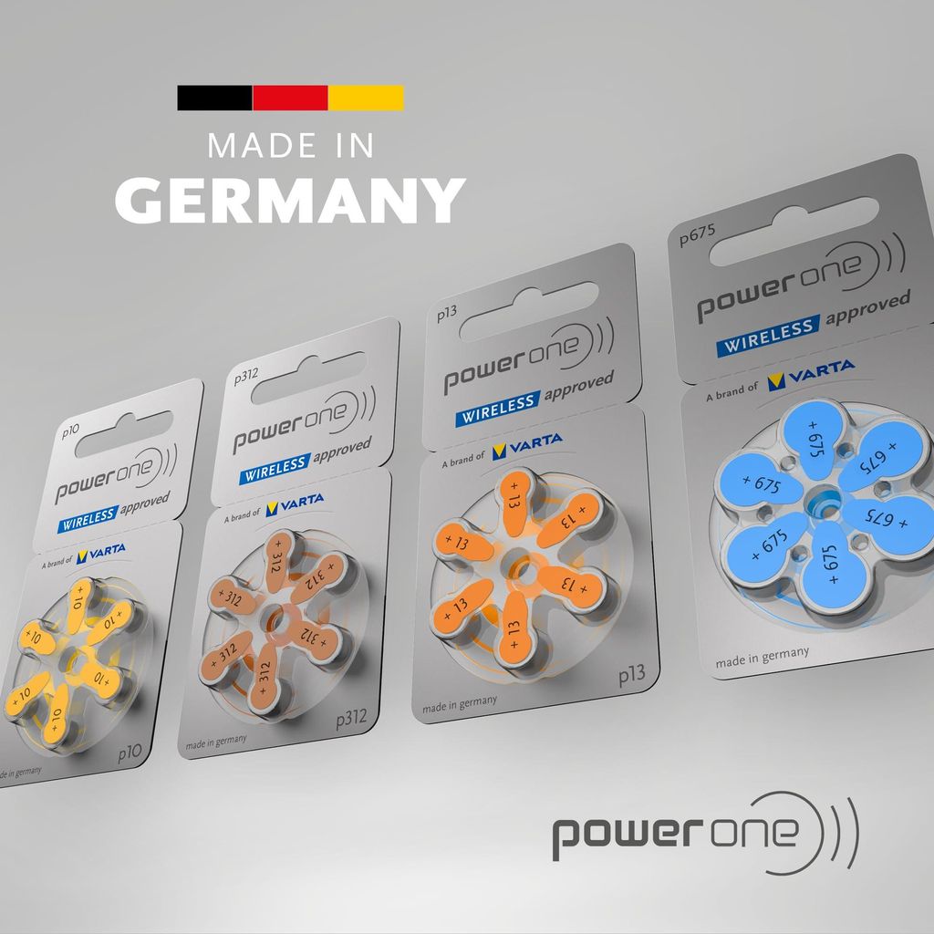 120 Power One Hörgerätebatterien P312 - Braune PR41 Knopfzellen (20x6er Blister)