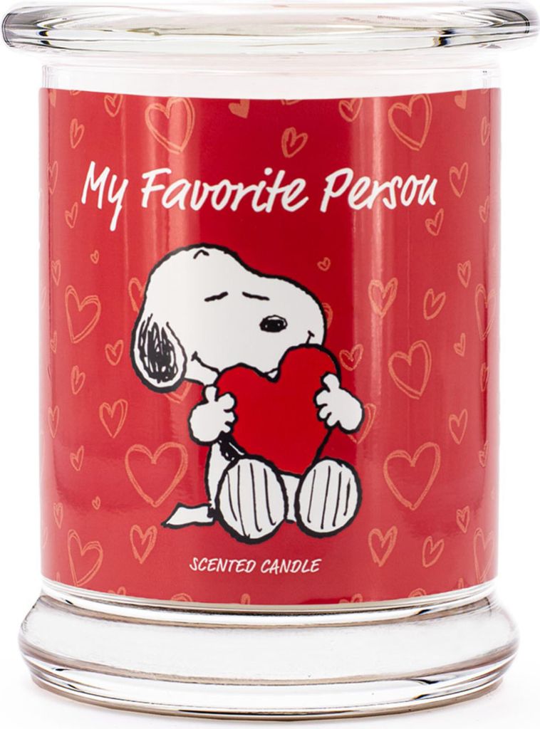 Duftkerze Peanuts My Favorite Person, Kerze im Glas, 50 h Brenndauer, 250g, Duftlicht HxD 11,5 x 9,5 cm