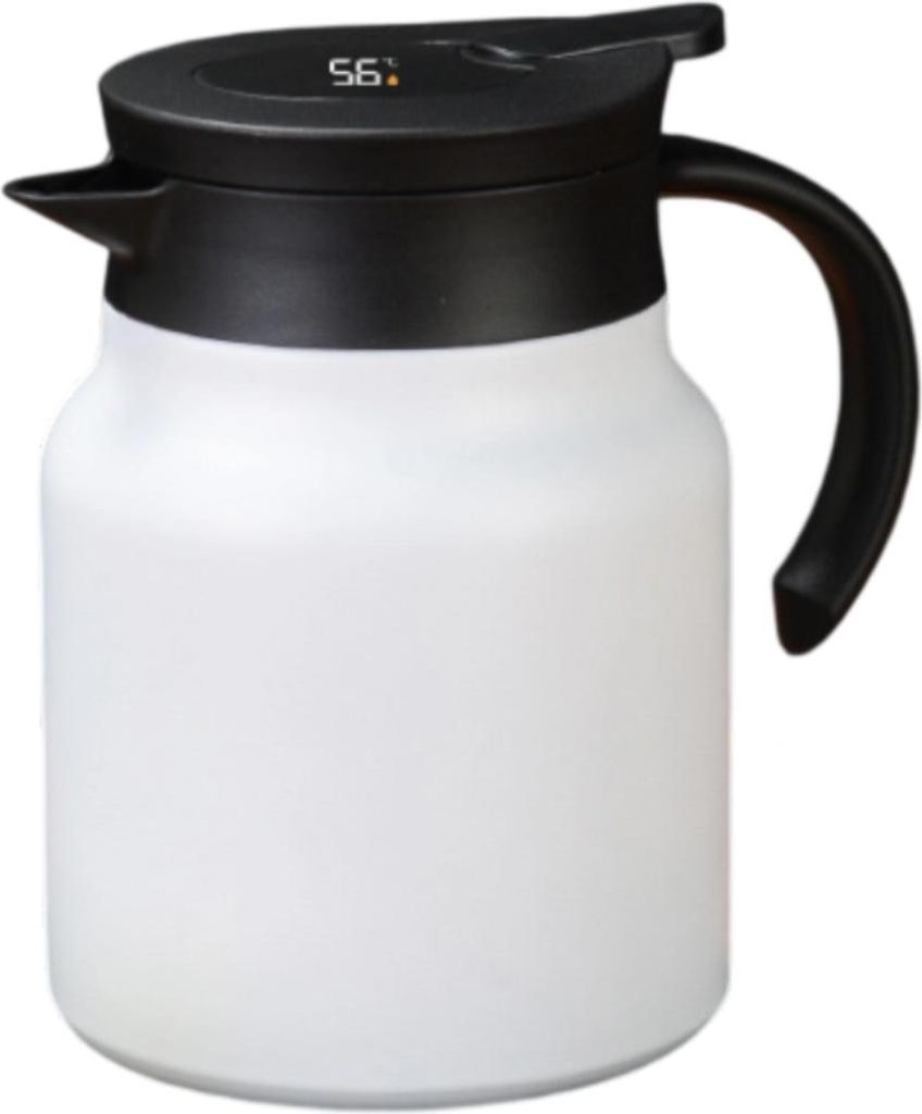 1000ML-Thermo-Kaffeekaraffe mit Tee-Ei/Doppelwandige Vakuum-Thermoskanne mit LED-Anzeige/Teekanne/12 Stunden Hitze und 24 Stunden Kältespeicherung...