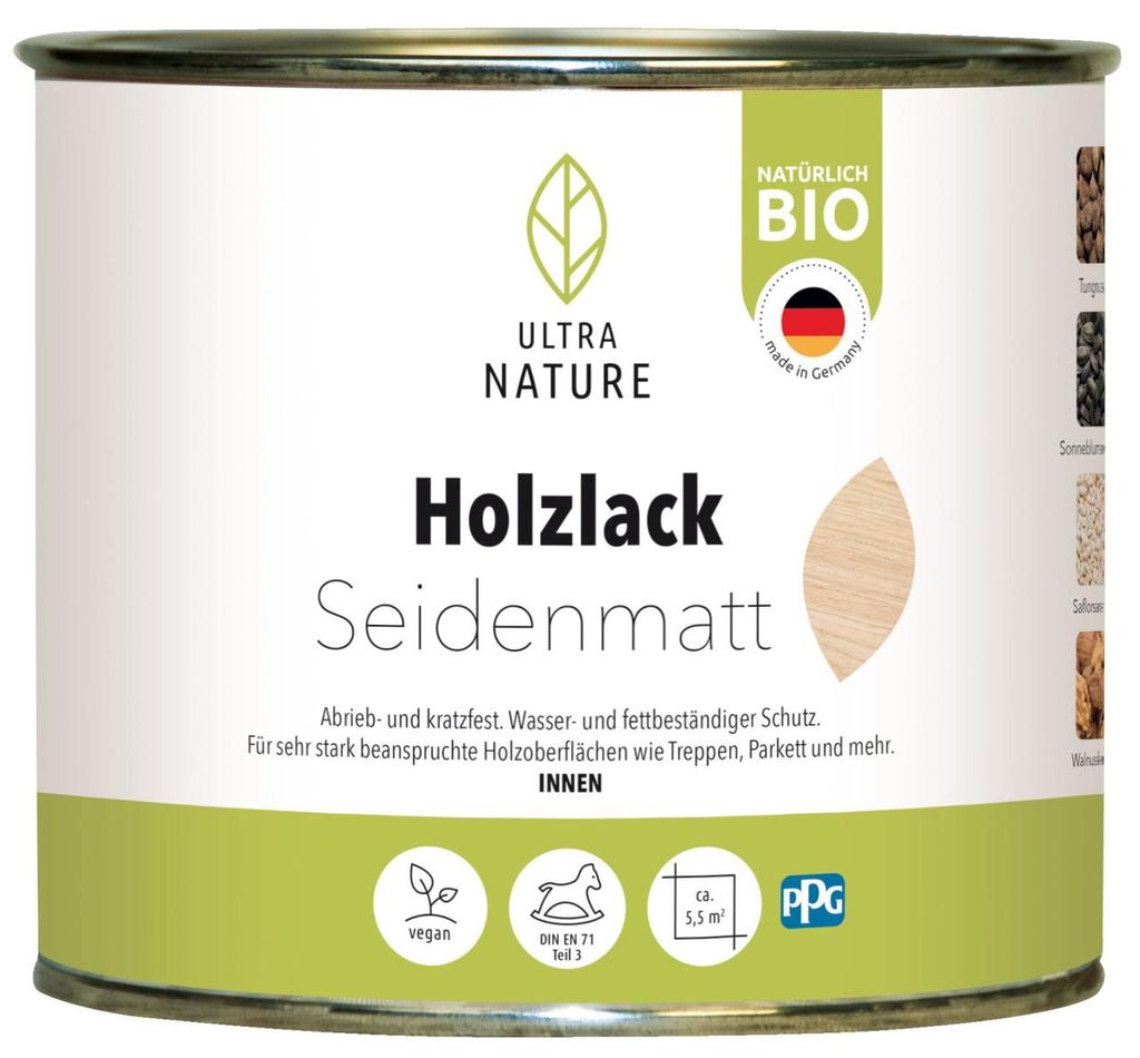 Ultra Nature Holzlack 375 ml seidenmatt Produktbild 