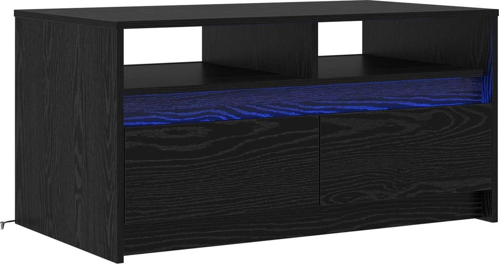 Couchtisch Schwarz Eichen-Optik 90 x 50 x 45 cm Holzwerkstoff