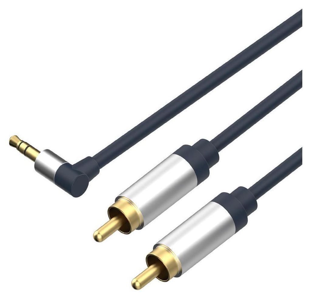 Shiverpeaks Klinkenkabel 3,5mm flex. Winkel auf 2 Cinch 0,75