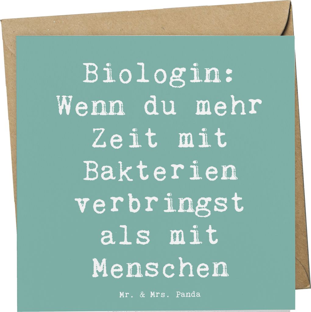Mr. & Mrs. Panda Grußkarte Spruch Biologin Bakterienliebe - Meeresbrise - Geschenk, Menschen, Berufsleben, Erforschung, doppelkarte, Leidenschaft,...