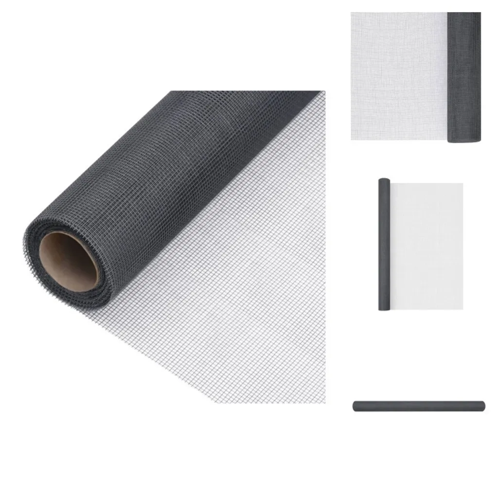 Rete Zanzariera Grigia 112x2000 cm vidaXL in Fibra di Vetro Resistente