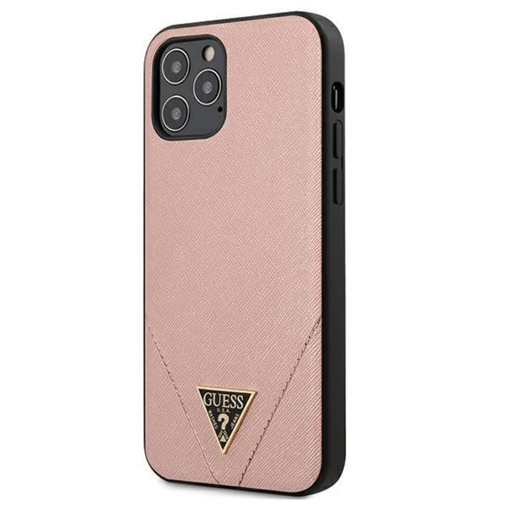 Guess Guhcp12Lvsatmlpi Iphone12 Pro Max 6,7 Różowy/Pink Custodia rigida Saffiano