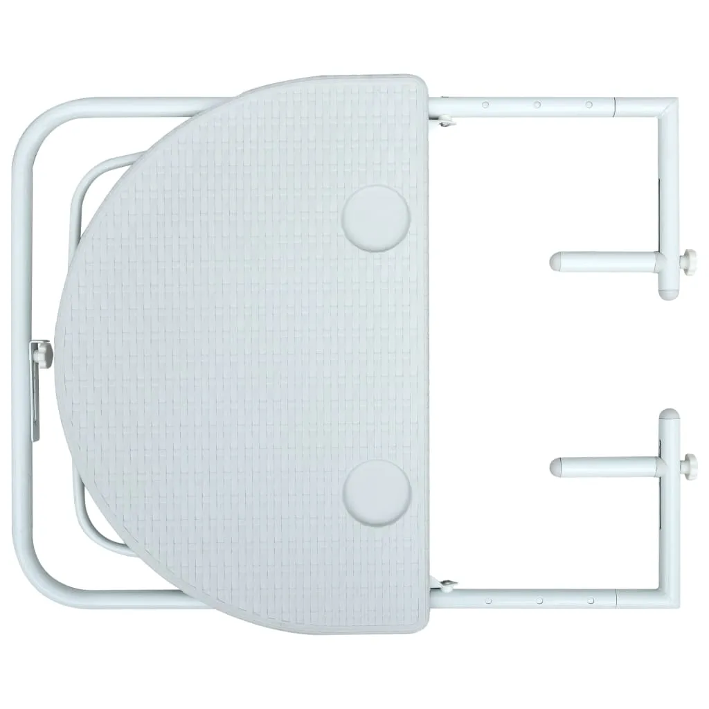Table de balcon pliable et suspendue blanche pour petits espaces 60cm - 5
