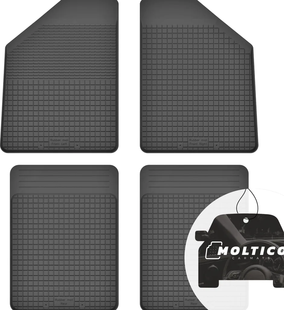 Tappetini Gomma Fiat Uno II 1989-2002: Set 4 Pezzi con Bordo Rialzato