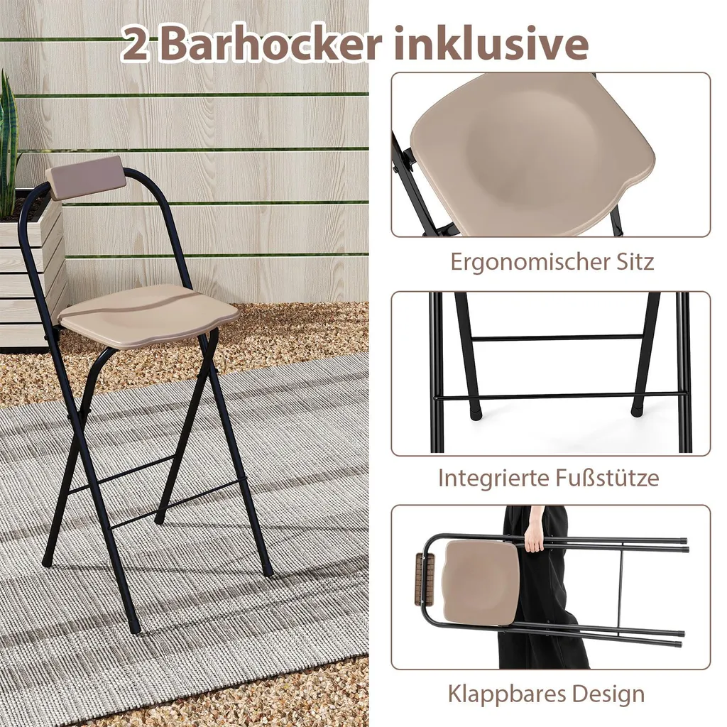 Abri Barbecue Résistant aux Intempéries avec 2 Tabourets et Bar - 4