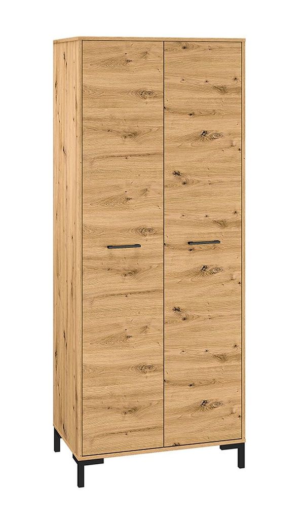 Hoher Kleiderschrank BEDA – Breite 80 cm, Eiche Artisan
