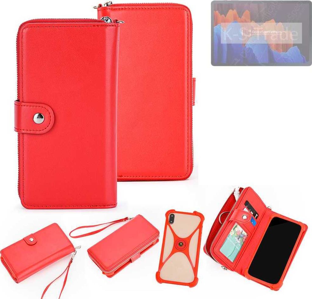 K-S-Trade 2in1 Schutzhülle Portemonnee Handyhülle mit Bumper kompatibel mit Oppo A53 (2020) Hülle Case Etui Geldbörse Smartphone rot (1x)