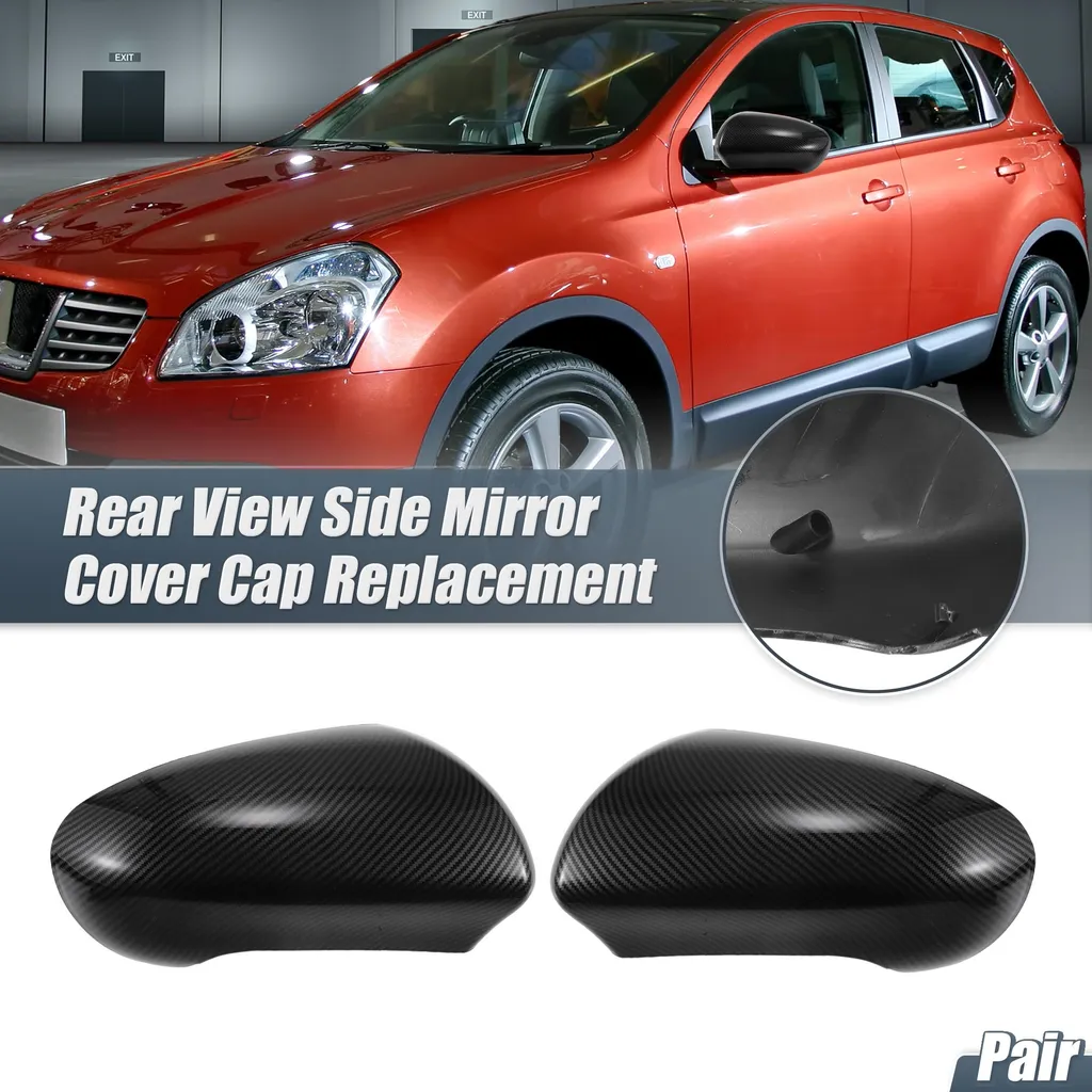Coques Rétroviseur Nissan Qashqai J10 2007-2014 Fibre de Carbone Noire