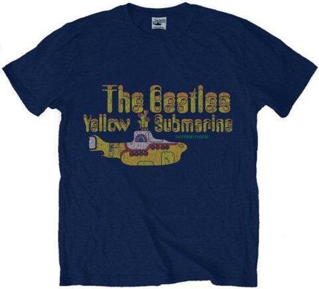 The Beatles - "Yellow Submarine Nothing Is Real" T-Shirt für Herren/Damen Uni RO199 (XL) (Marineblau)