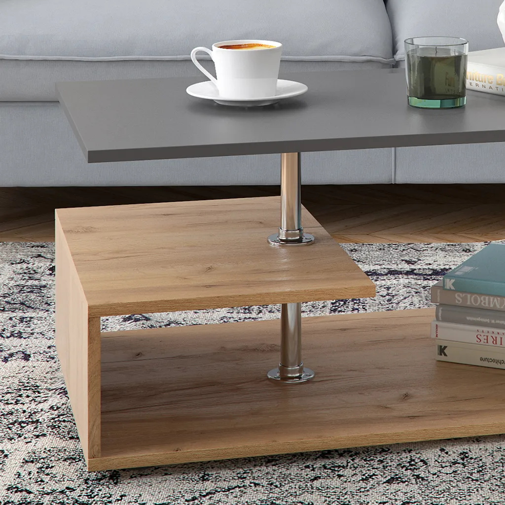 Table basse robuste Vicco Guillermo anthracite facile à monter 91cm - 5