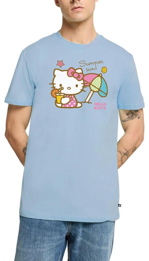 Spreadshirt Hello Kitty Am Strand Summer Sun Männer Premium T-Shirt, XXL, Hellblau