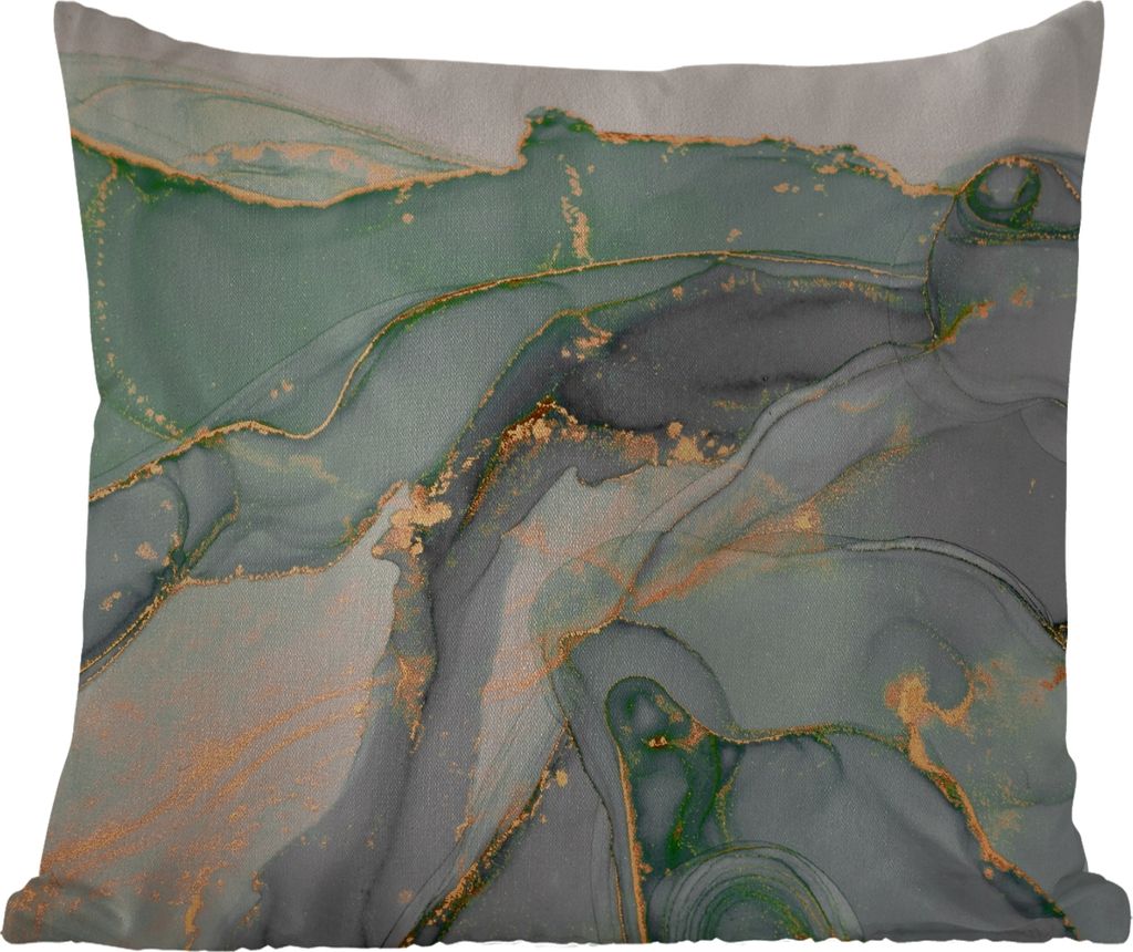 MuchoWow Outdoor Kissen - Gold - Marmor - Grün - Luxus - Glitzer - Marmoroptik - 40x40 cm - Wetterfest - Lounge Kissen - Kopfkissen - Interieur ...
