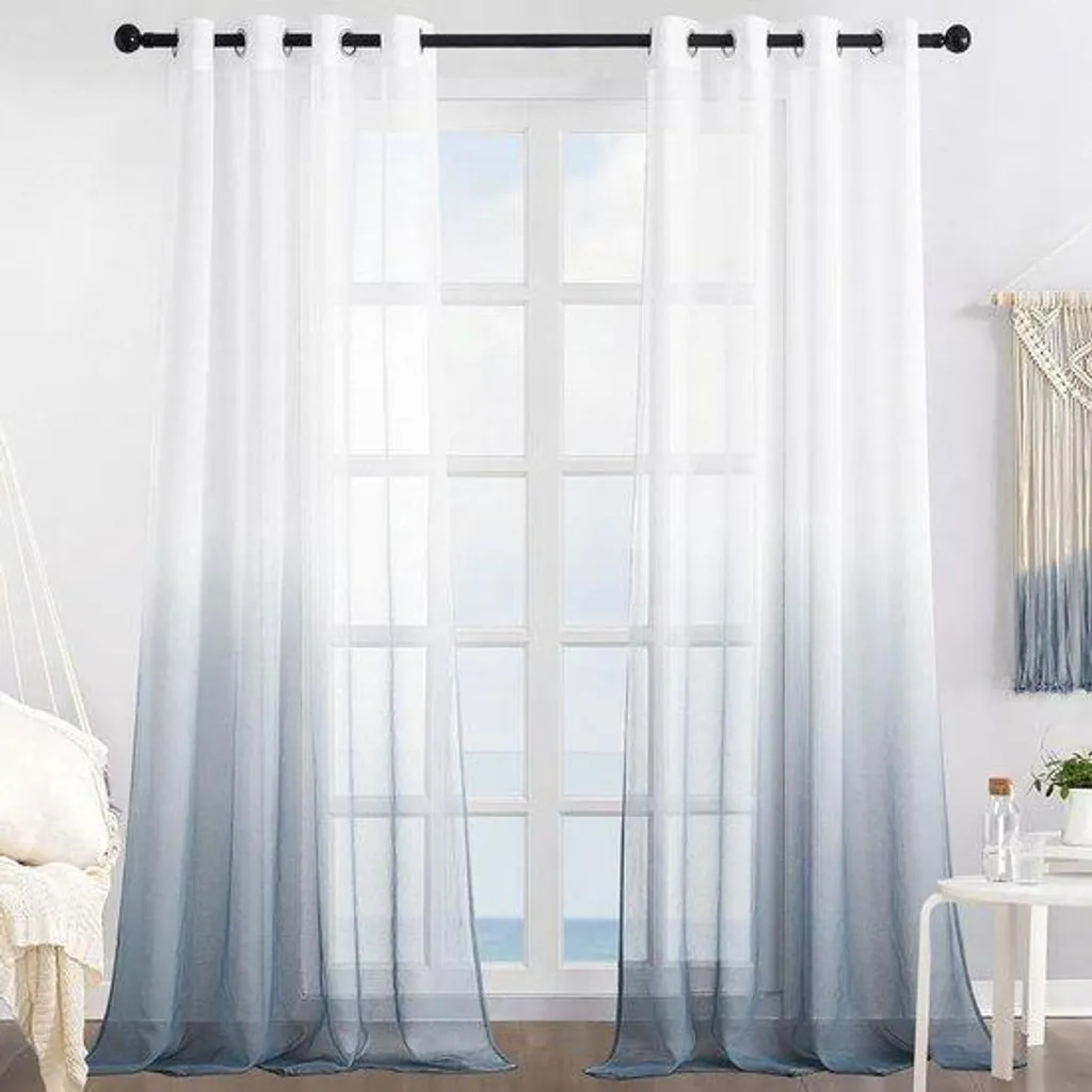 Rideaux anti-regards gris pour salon - Lot de 2 aspect lin moderne 245cm