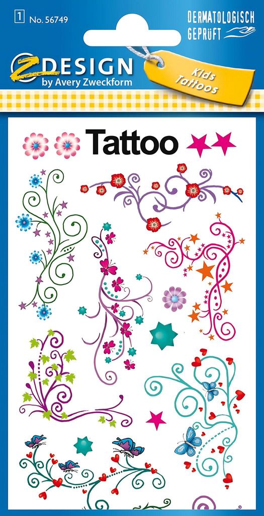 ZDesign KIDS Kinder-Tattoos "Ranken" bunt 1 Blatt à 17 Produktbild 
