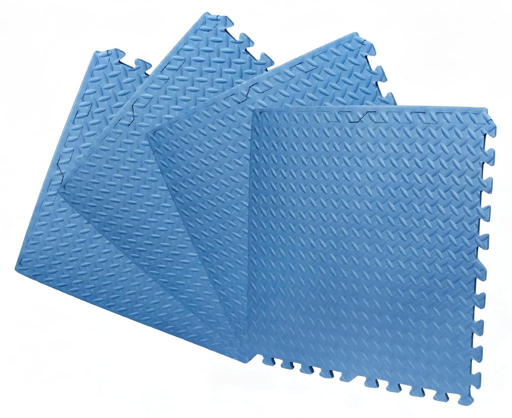 X-Star Eva Puzzle-Schaumstoffmatten Set 4-Teilig 60X60 Cm – Blau, Isolierend & Stoßdämpfend, Leicht Zu Reinigen
